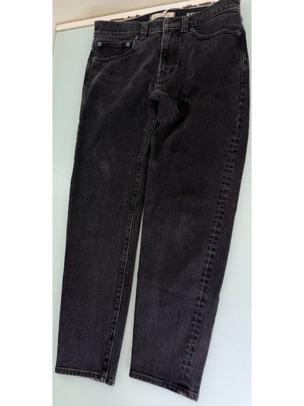Madewell Jeans Women's 28 W 30 L Black Denim Relaxed Taper Stretch High Rise